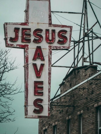 a sign that is on the side of a building