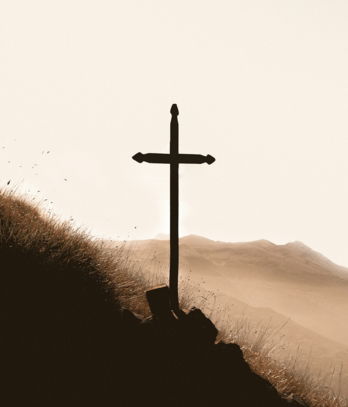 brown wooden cross on mountain during daytime